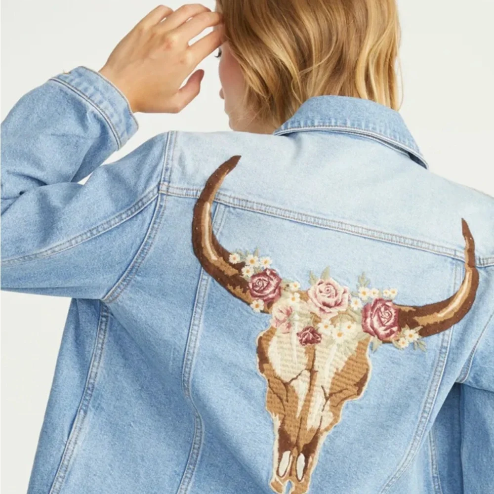 New DRIFTWOOD Mesa Rose Denim Jacket Small - Picture 2 of 8